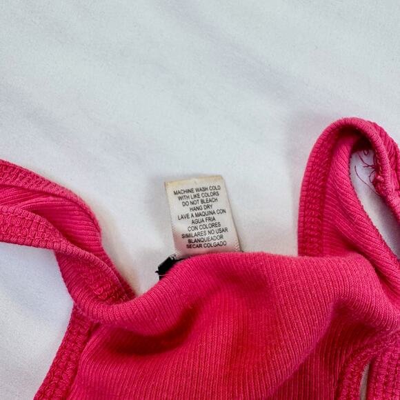 Wet Seal Ribbed Racerback Skinny Longline Tank Top Hot Pink Y2K Women's Medium - Picture 10 of 10